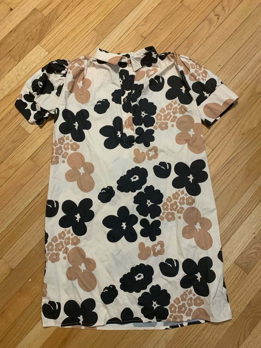 Never A Wallflower Floral Print Cotton Mini Dress Size L